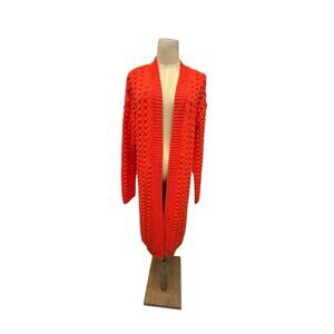 "Lego & Target " Collab Long Red Sweater Cardigan Textured Maxi SZ S Christmas‎